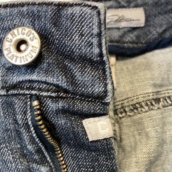 Chico’s blue denim pedal pushers/capri jeans, Chico’s size 3/Large - Picture 7 of 14